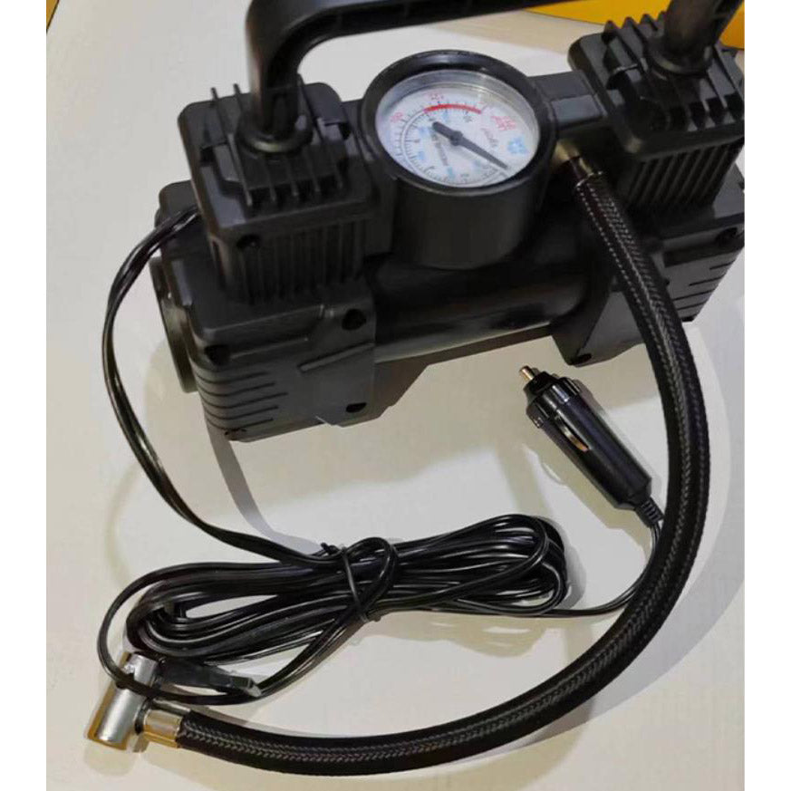 12V 150PSI Car Bicycle Motorcycle Electric Tire Inflator Air Pump Air Compressor Dual Cylinder Inflatable Tools With LED Light