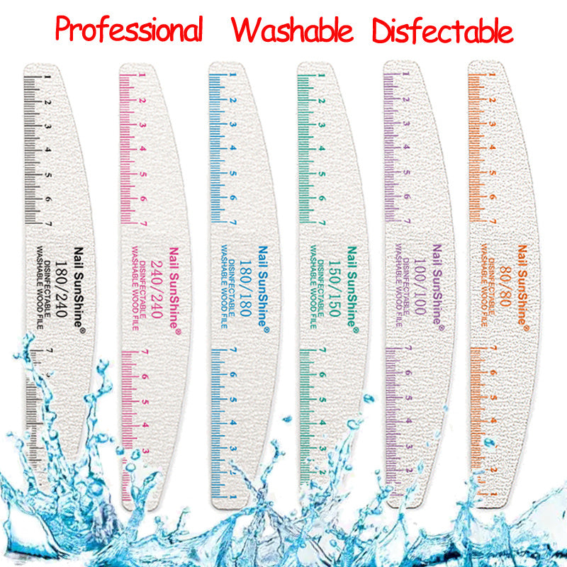 10pcs Nail Files & Buffers Set, Half-Moon Shape, Synthetic Paper Sandpaper, Non-Replaceable, Unscented, with 80 100 150 180 240 Grits, for Manicure & Pedicure Tools, Nail Care Accessories, Nail Tech Supplies