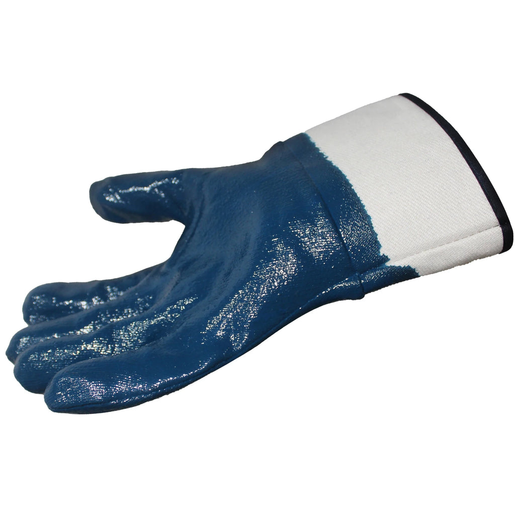 SAFETREE Heavy Duty Industrial Blue Nitrile Dipped Work Gloves Oil Resistant Gloves