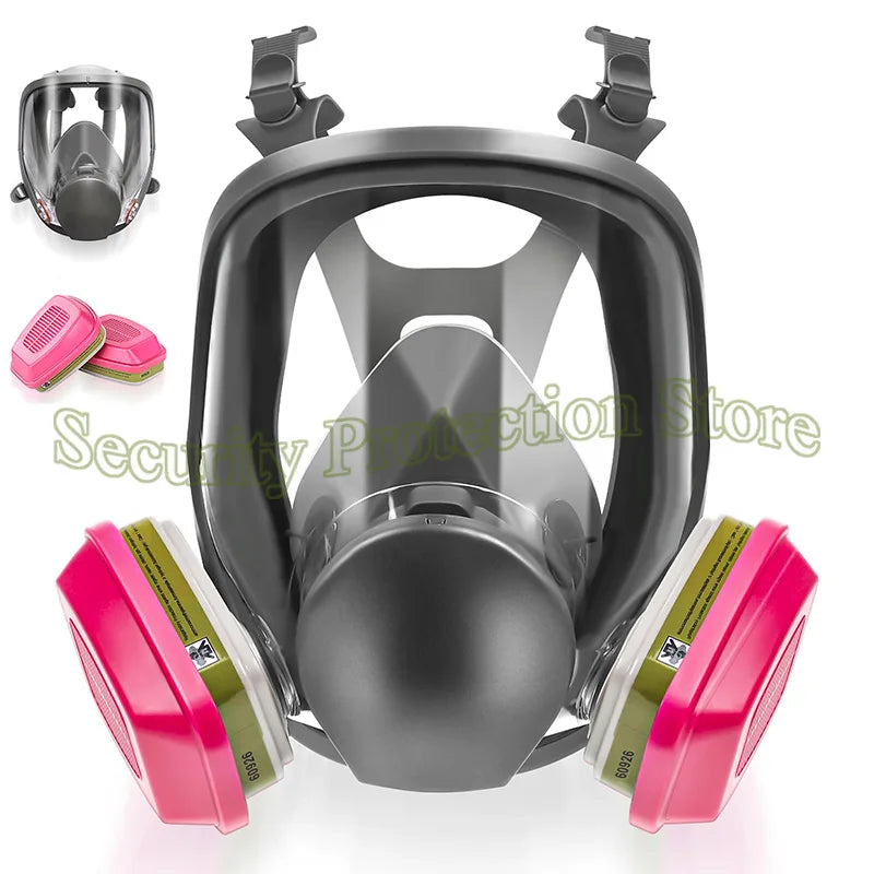 6800 Full Face Respirator Gas Paint Spray Mask with 60926 Cartridge for Painting Car Spray Epoxy Resin Dust Polishing Welding