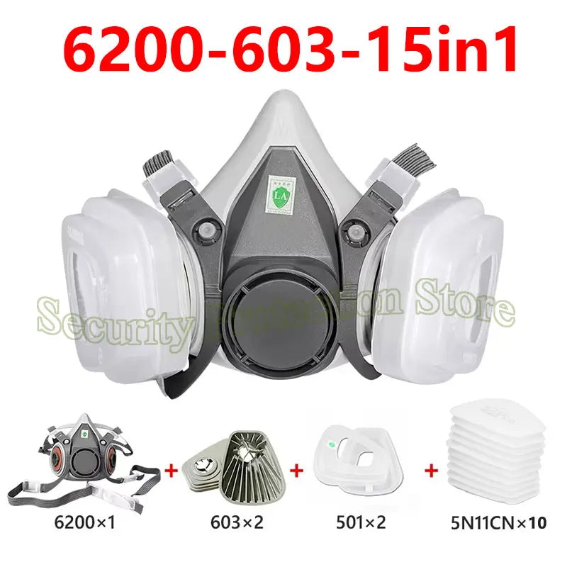 6200 7502 Gas Mask Half-face Dust Shield 5N11 Particle Filters Safety Respirator Mask Industrial Labor Paint Spray