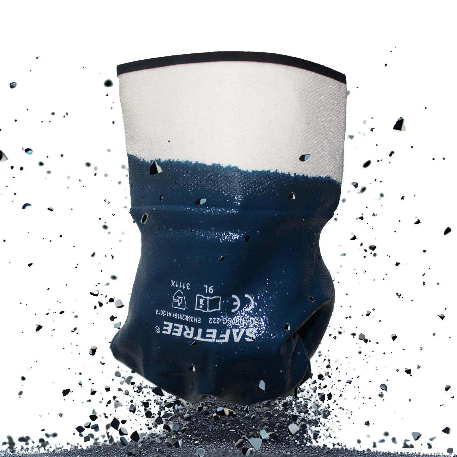 SAFETREE Heavy Duty Industrial Blue Nitrile Dipped Work Gloves Oil Resistant Gloves