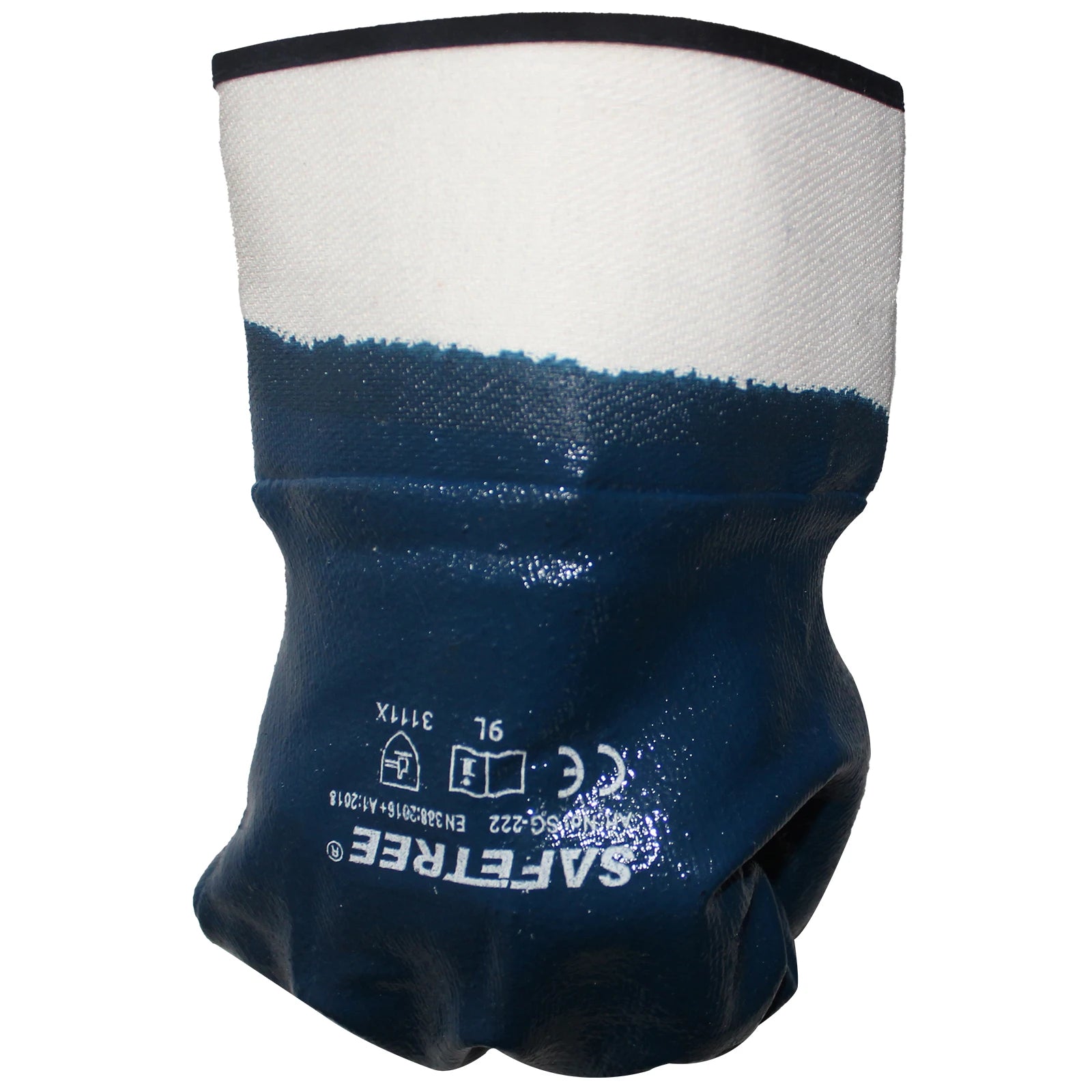 SAFETREE Heavy Duty Industrial Blue Nitrile Dipped Work Gloves Oil Resistant Gloves