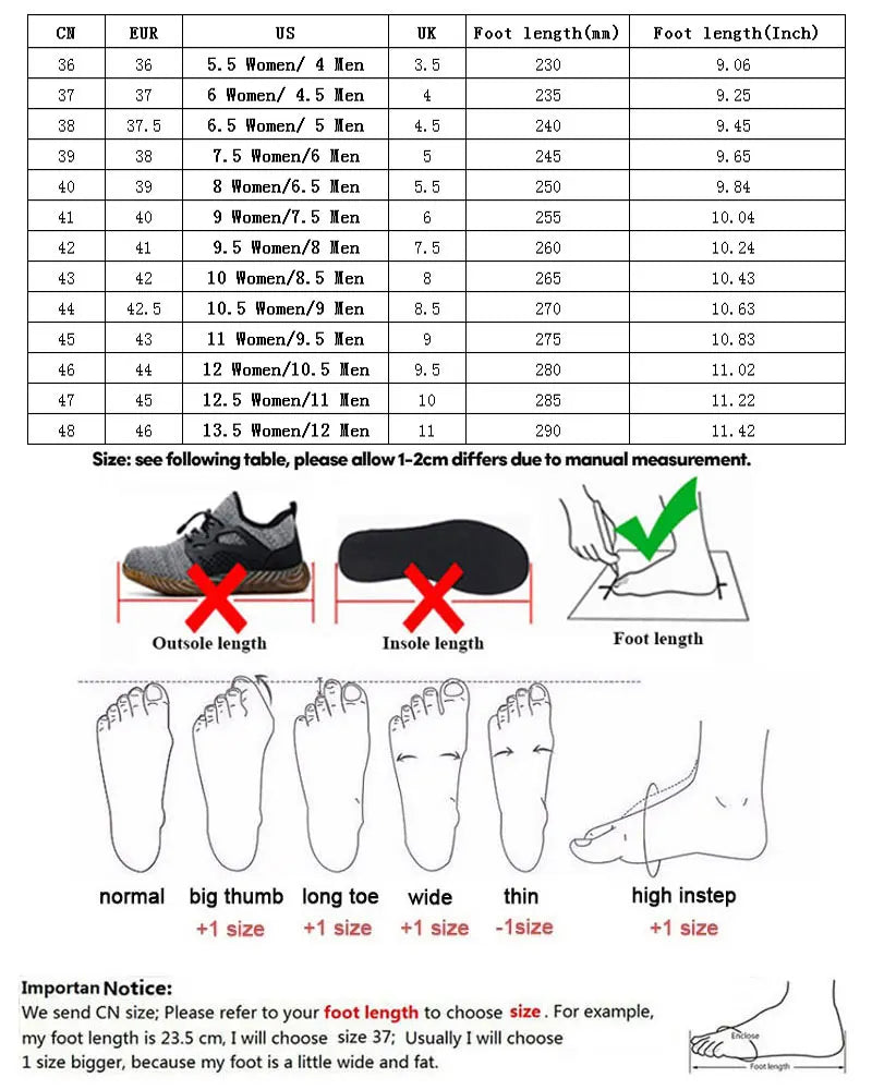 SUADEX Steel Toe Boots for Men Work Boots Indestructible Work Shoes Desert Safety Boots Safety Shoes 36-48