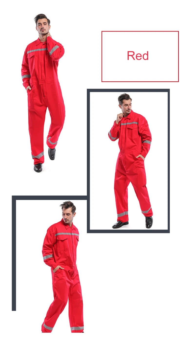 Men Women Work Coveralls Repairman Overalls with Reflective Strip Working Uniforms Plus Size 3XL,4XL