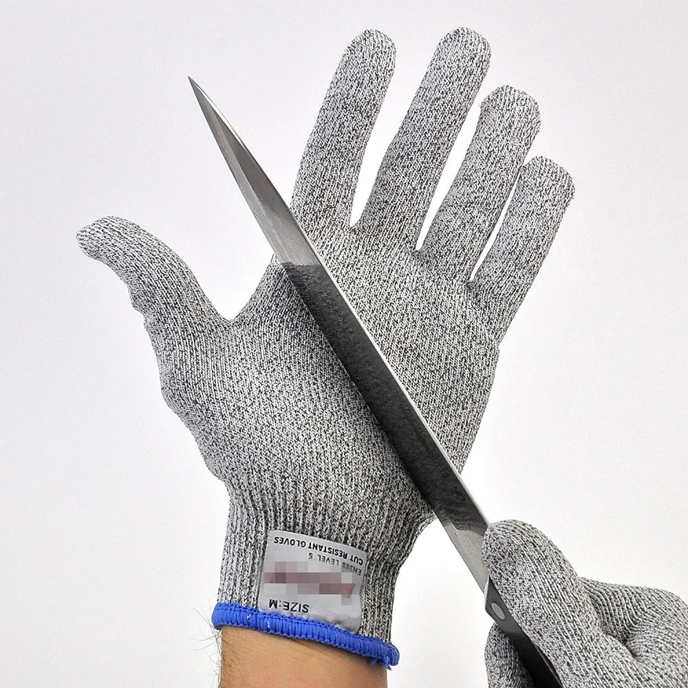 High-strength Grade Level 5 Protection Safety Anti Cut Gloves Kitchen Cut Resistant Gloves for Fish Meat Cutting Safety Gloves