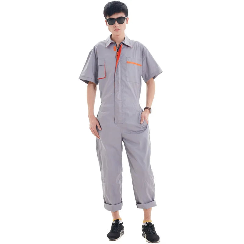 Work Coveralls Short Sleeve Men Women Protective Overalls Repairman Car Workwear Uniforms Summer Plus Size boiler Suit mechanics