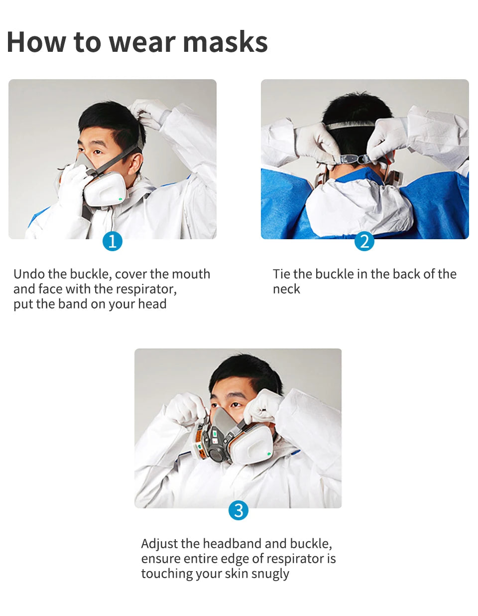 Reusable Full Face Respirator 6200 spray mask for spraying Painting Chemical Polishing Welding Woodworking Work Protection