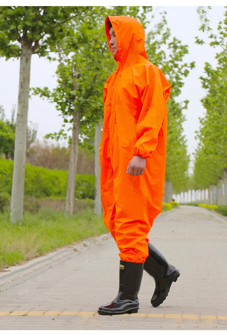Working Coveralls Waterproof Hooded Painter Overalls Anti-oily Dust-proof Paint Spray Clothing Hooded Protective Work Clothing