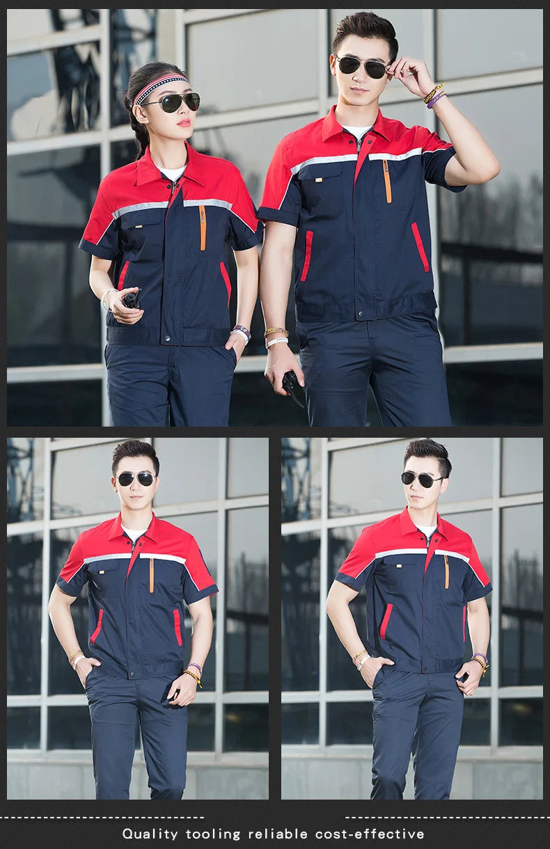 Summer Work Clothing Working Coveralls Reflective Thin Breathable Uniforms Household Worker Suit Work Coats For Cleaning Blouses