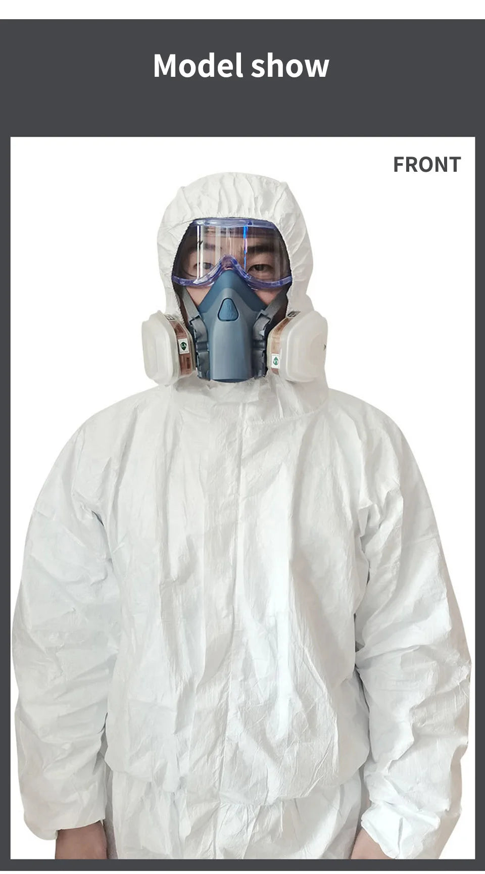 Dupont Tyvek 1422A Coverall Industrial Protective Clothing Spray Paint Work Disposable Anti Static Dust Chemical Splash Proof