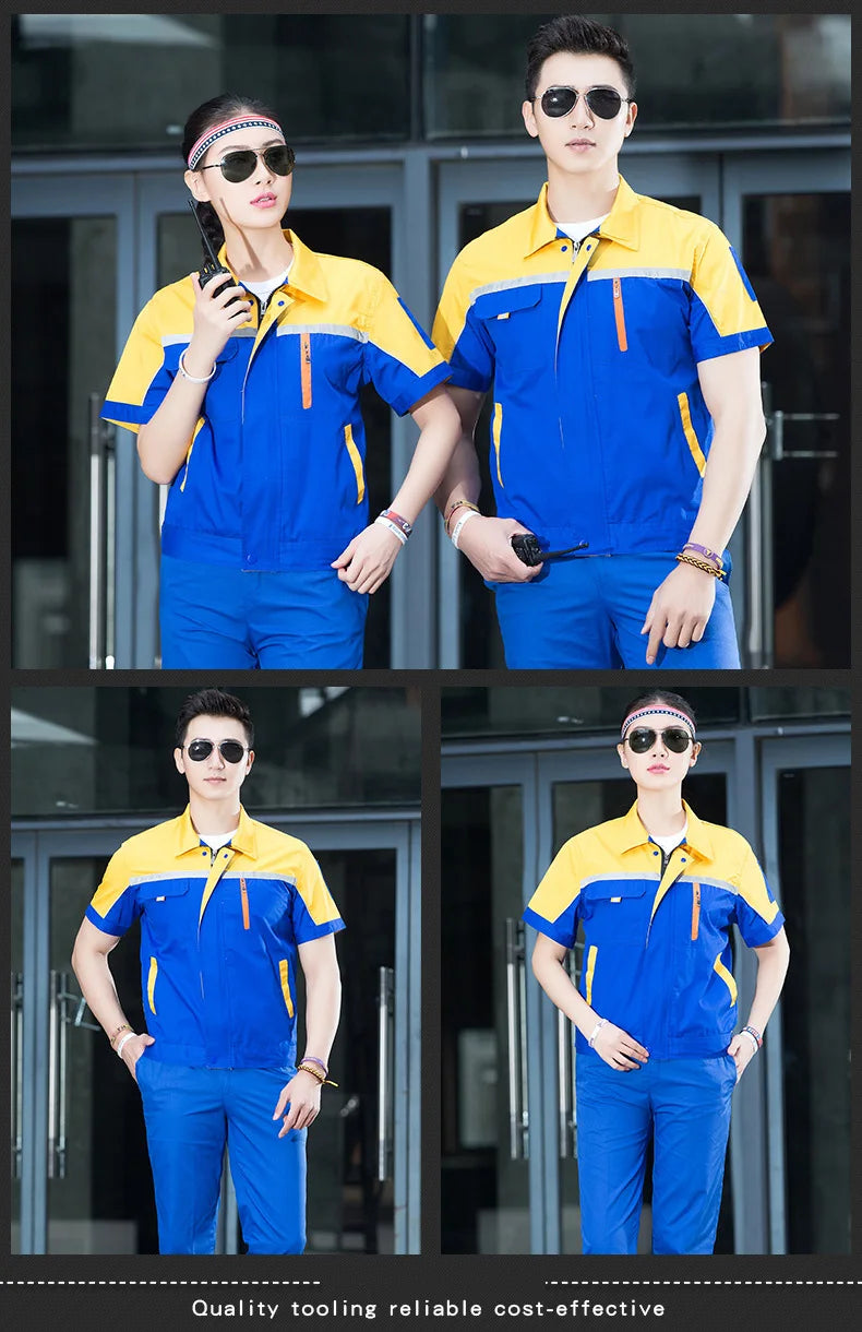 Summer Work Clothing Working Coveralls Reflective Thin Breathable Uniforms Household Worker Suit Work Coats For Cleaning Blouses