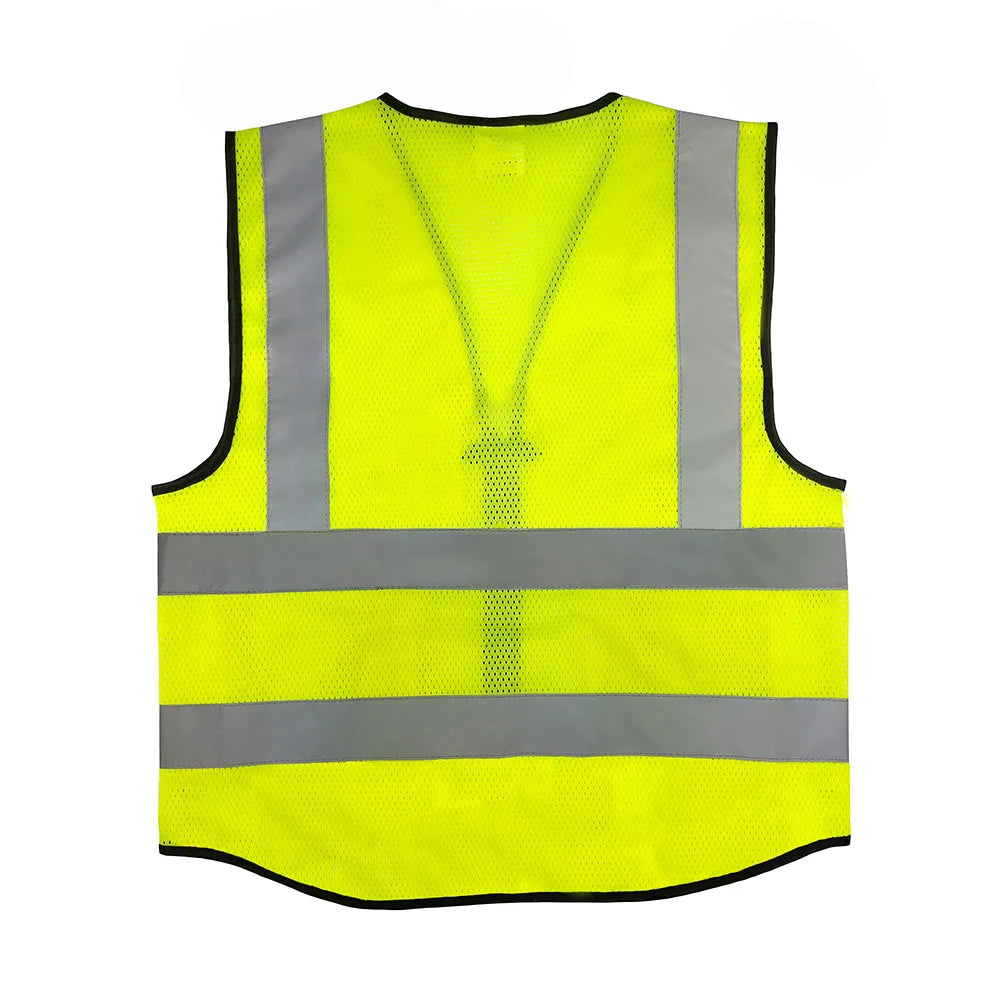 Riding Safety Jacket Working Waistcoat Mesh Reflective Vest  Multi-pocket BreathablClothing Construction Vest Sanitation workers