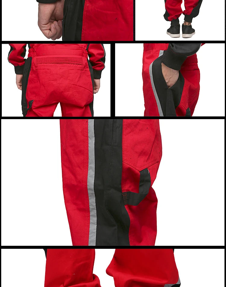 Cotton coverall work uniform Wear-resistant overall dust-proof repairman workshop mechanic welding suit Racer rescue anti-static