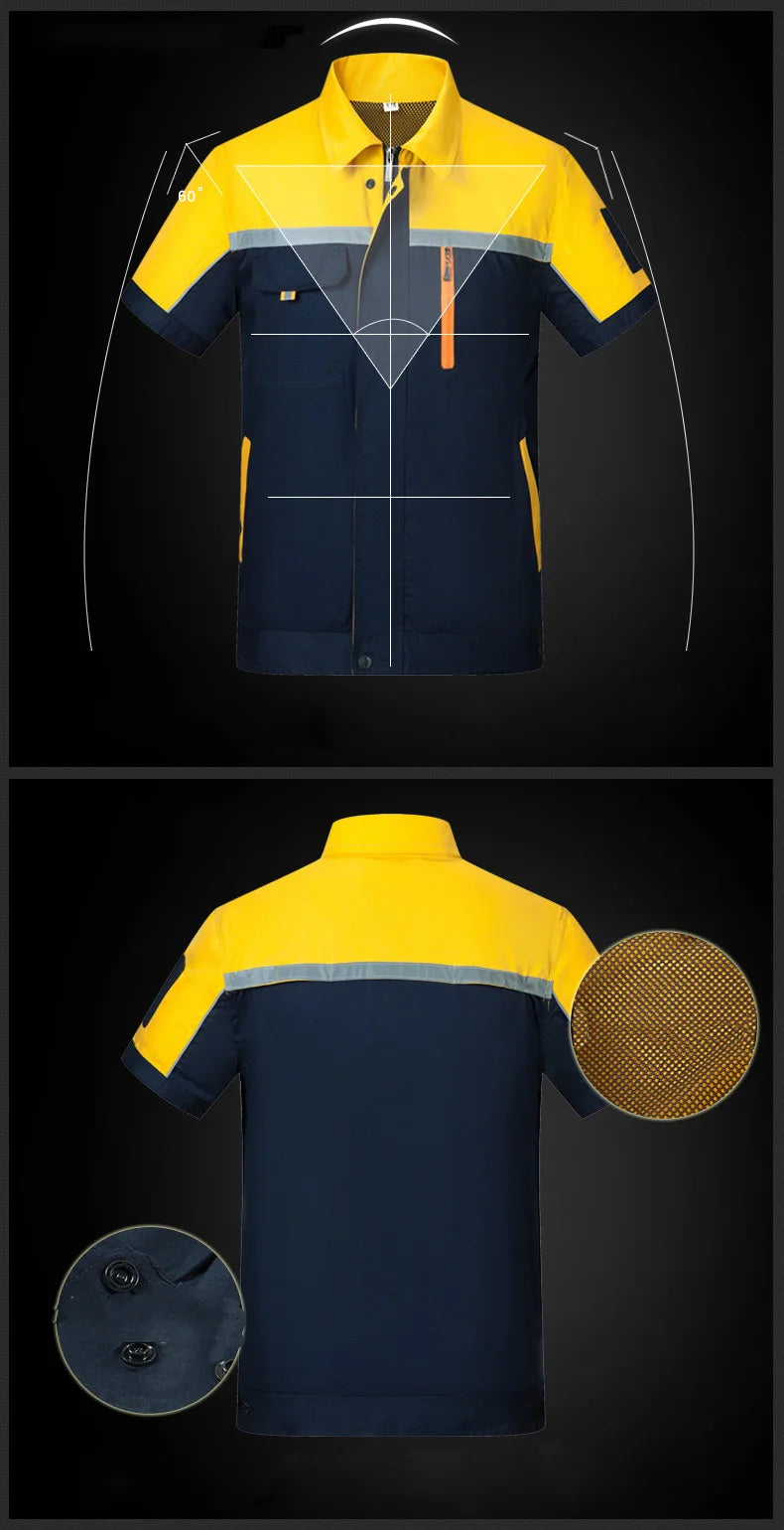 Summer Work Clothing Working Coveralls Reflective Thin Breathable Uniforms Household Worker Suit Work Coats For Cleaning Blouses
