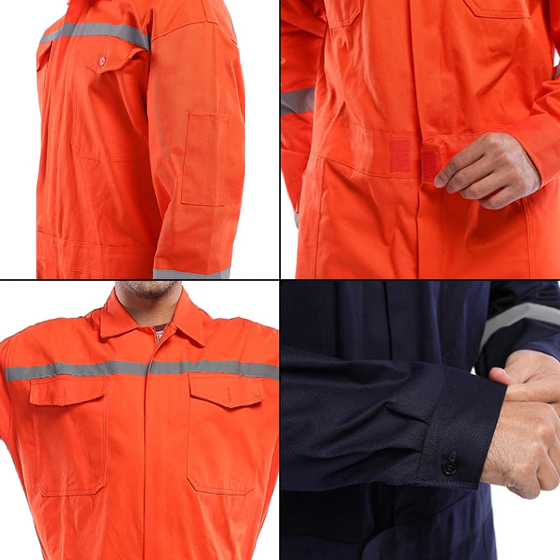 Men Women Work Coveralls Repairman Overalls with Reflective Strip Working Uniforms Plus Size 3XL,4XL
