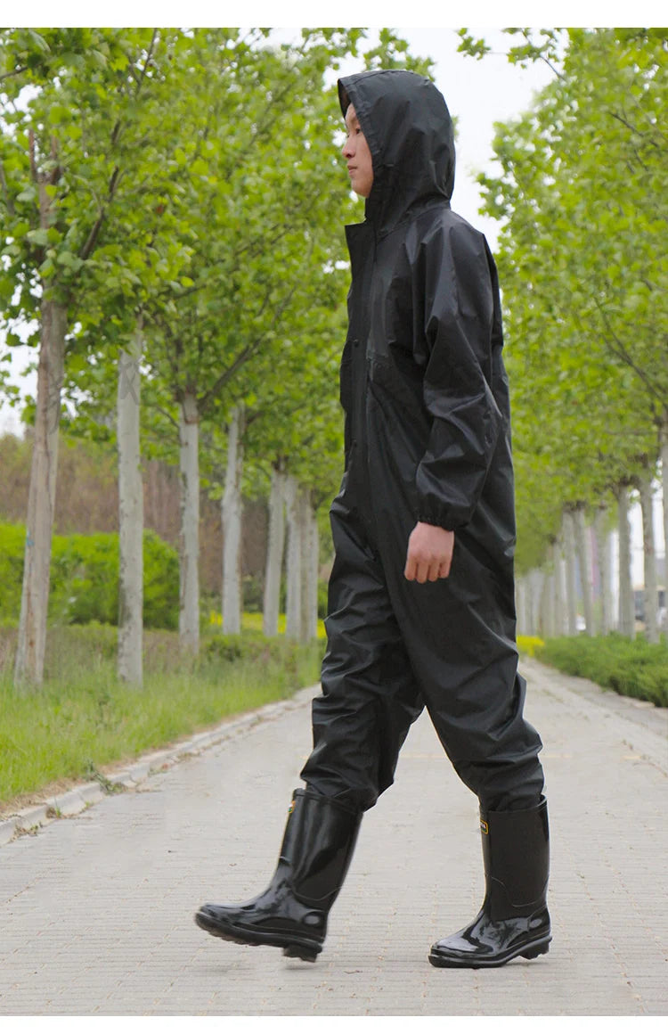 Working Coveralls Waterproof Hooded Painter Overalls Anti-oily Dust-proof Paint Spray Clothing Hooded Protective Work Clothing