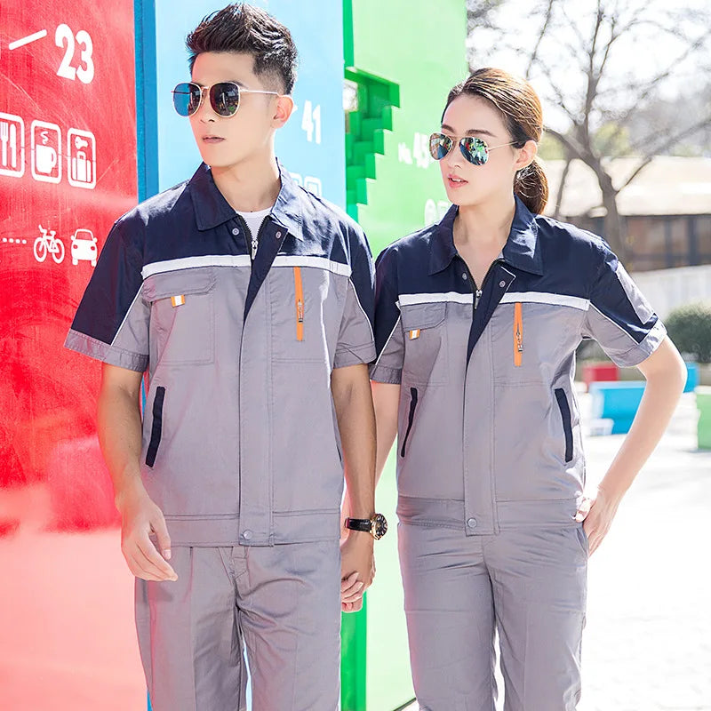 Summer Work Clothing Working Coveralls Reflective Thin Breathable Uniforms Household Worker Suit Work Coats For Cleaning Blouses