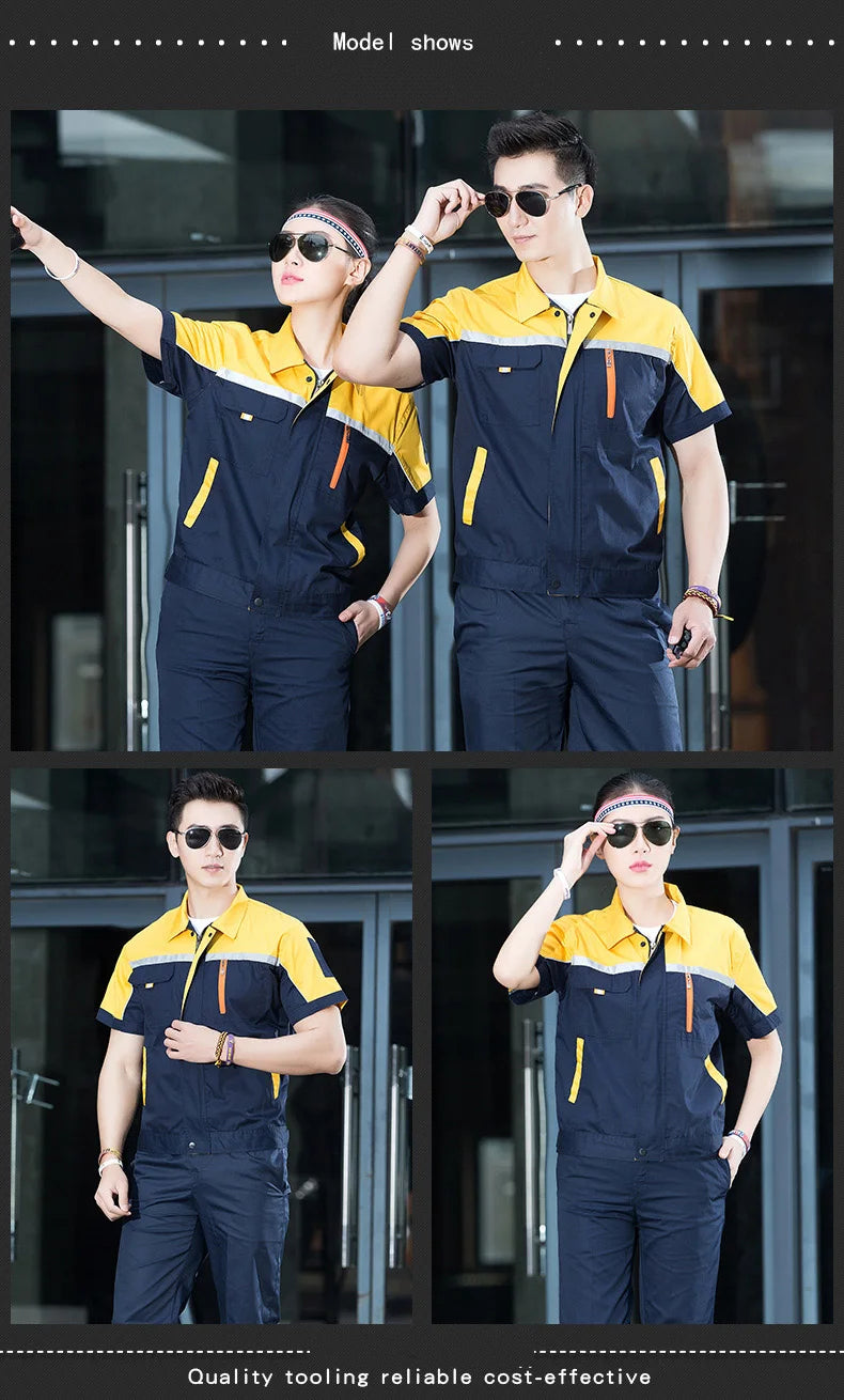 Summer Work Clothing Working Coveralls Reflective Thin Breathable Uniforms Household Worker Suit Work Coats For Cleaning Blouses