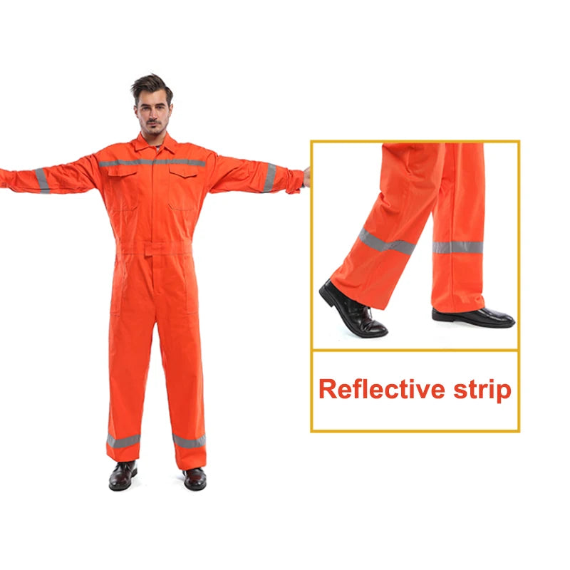 Men Women Work Coveralls Repairman Overalls with Reflective Strip Working Uniforms Plus Size 3XL,4XL