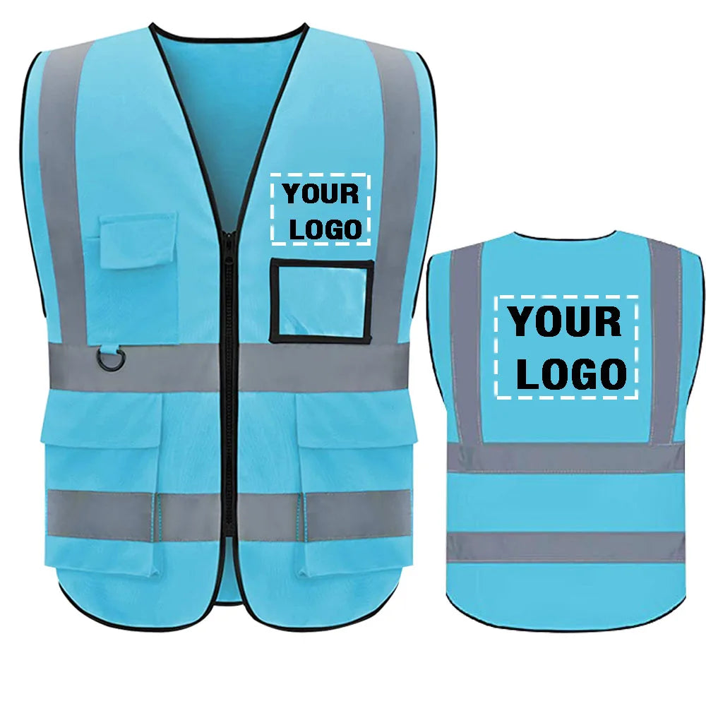 Custom Your Text Logo High Visibility Security Reflective Vest Personalized Construction Traffic Outdoor Safety Cycling Wear