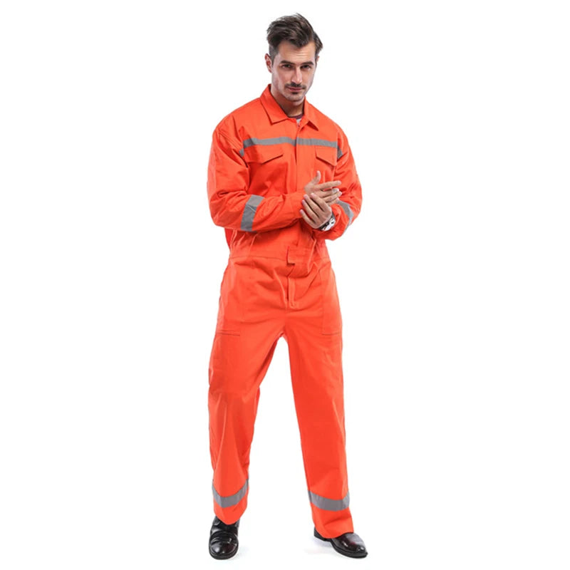 Men Women Work Coveralls Repairman Overalls with Reflective Strip Working Uniforms Plus Size 3XL,4XL