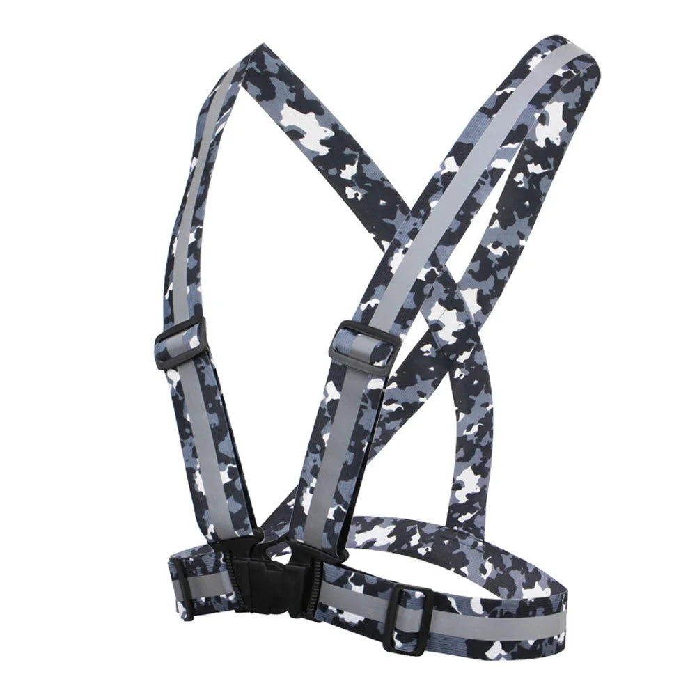 Night Running Reflective Strap Vest Traffic Night Riding Work Security Clothing High Visibility Reflective Safety Jacket