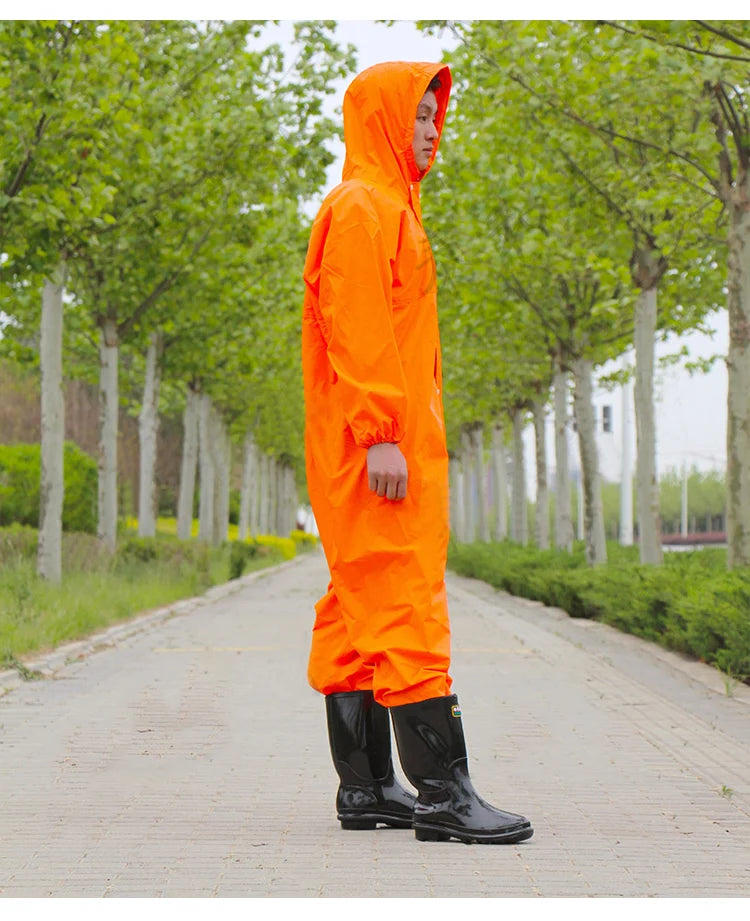 Working Coveralls Waterproof Hooded Painter Overalls Anti-oily Dust-proof Paint Spray Clothing Hooded Protective Work Clothing