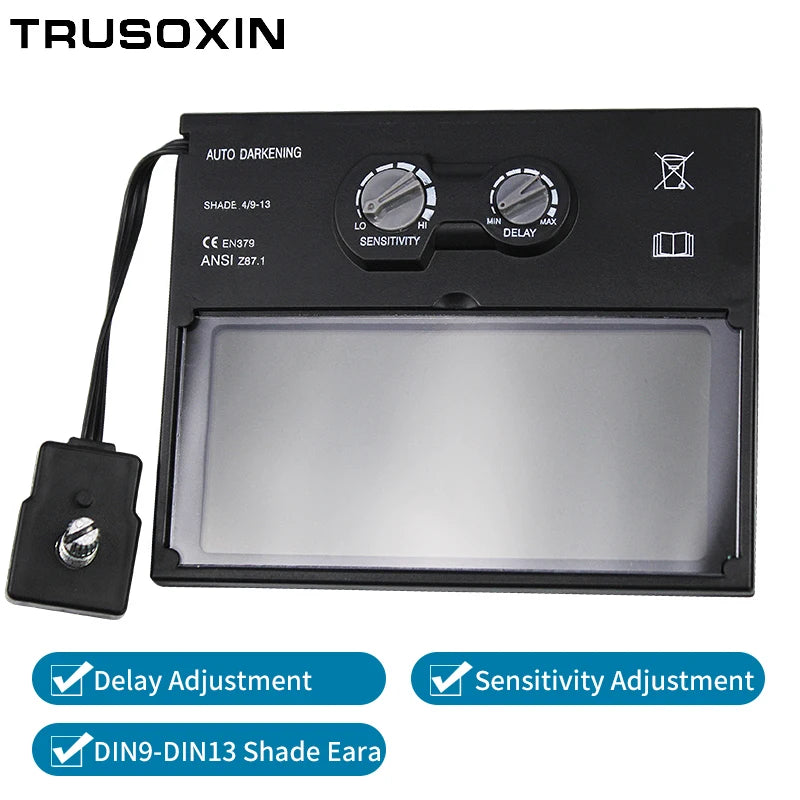 DIN9-DIN13 Solar Auto Darkening TIG MMA ZX7 MIG True Color Welding Mask Welding Helmet Welder Cap Glasses