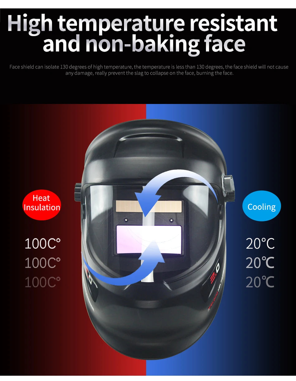 DIN9-DIN13 Solar Auto Darkening TIG MMA ZX7 MIG True Color Welding Mask Welding Helmet Welder Cap Glasses