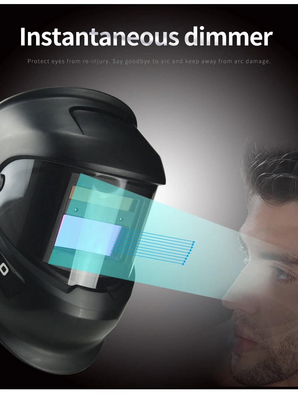 DIN9-DIN13 Solar Auto Darkening TIG MMA ZX7 MIG True Color Welding Mask Welding Helmet Welder Cap Glasses