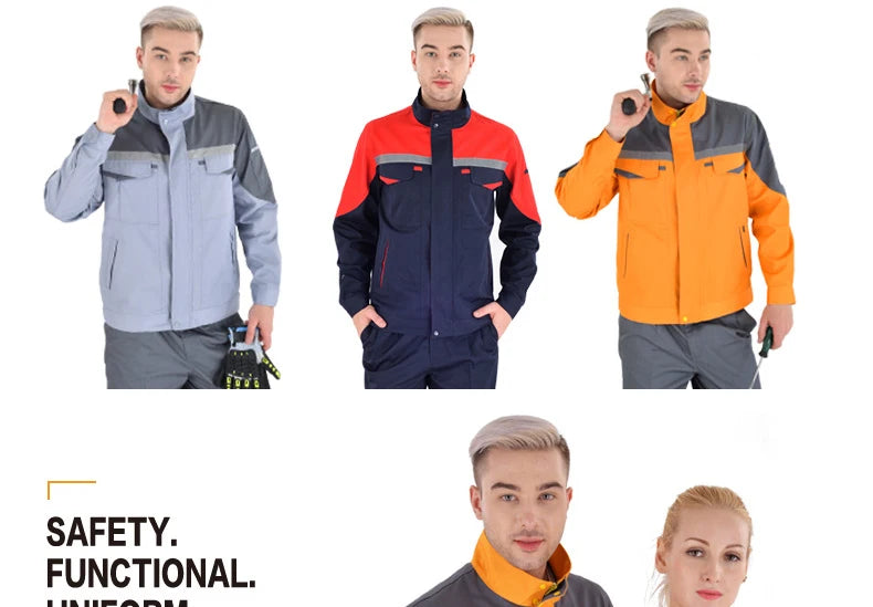 Working Clothes Men Woman Welding Machine Repair Large Size Coveralls Stitching Protective Safety Work Jacket Cleaning Uniform