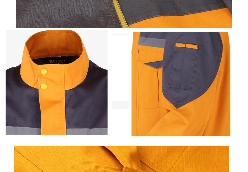 Working Clothes Men Woman Welding Machine Repair Large Size Coveralls Stitching Protective Safety Work Jacket Cleaning Uniform