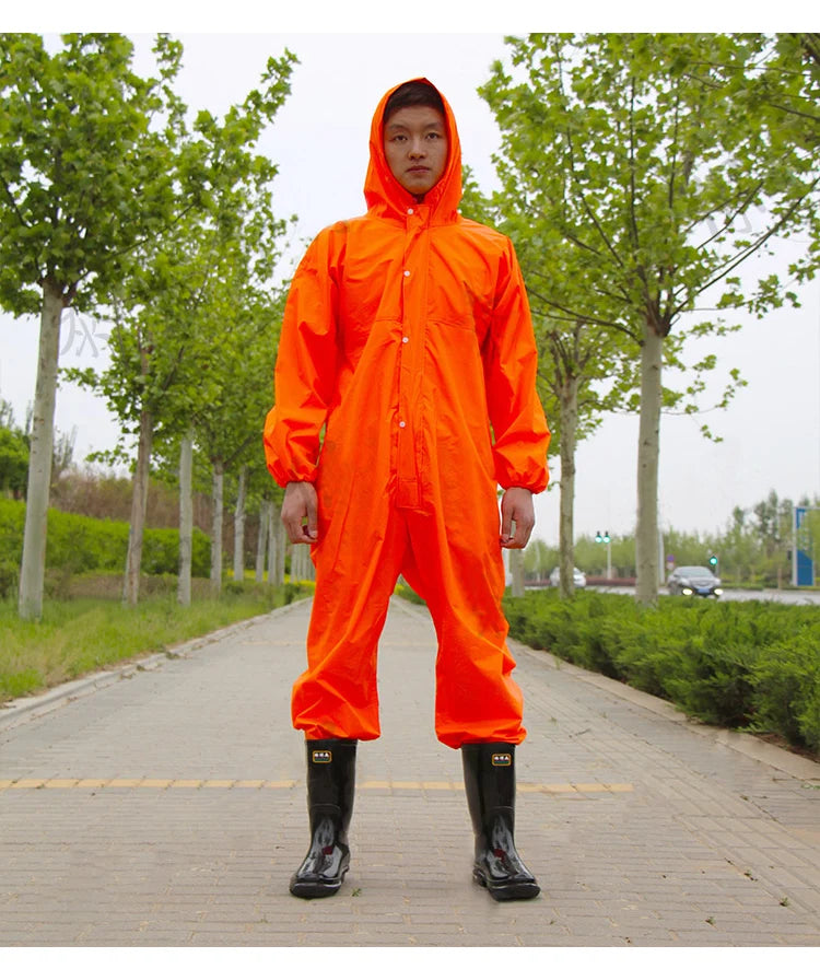 Working Coveralls Waterproof Hooded Painter Overalls Anti-oily Dust-proof Paint Spray Clothing Hooded Protective Work Clothing