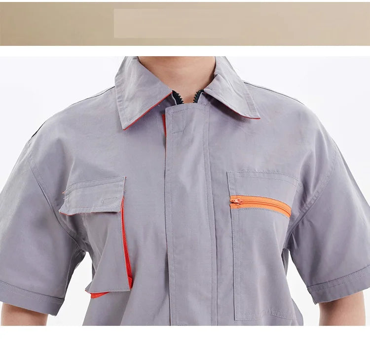 Work Coveralls Short Sleeve Men Women Protective Overalls Repairman Car Workwear Uniforms Summer Plus Size boiler Suit mechanics