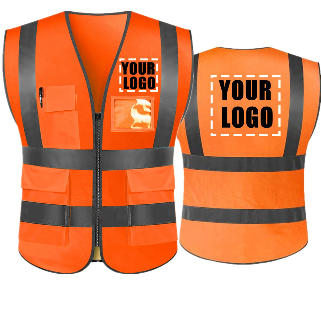 Custom Your Text Logo High Visibility Security Reflective Vest Personalized Construction Traffic Outdoor Safety Cycling Wear