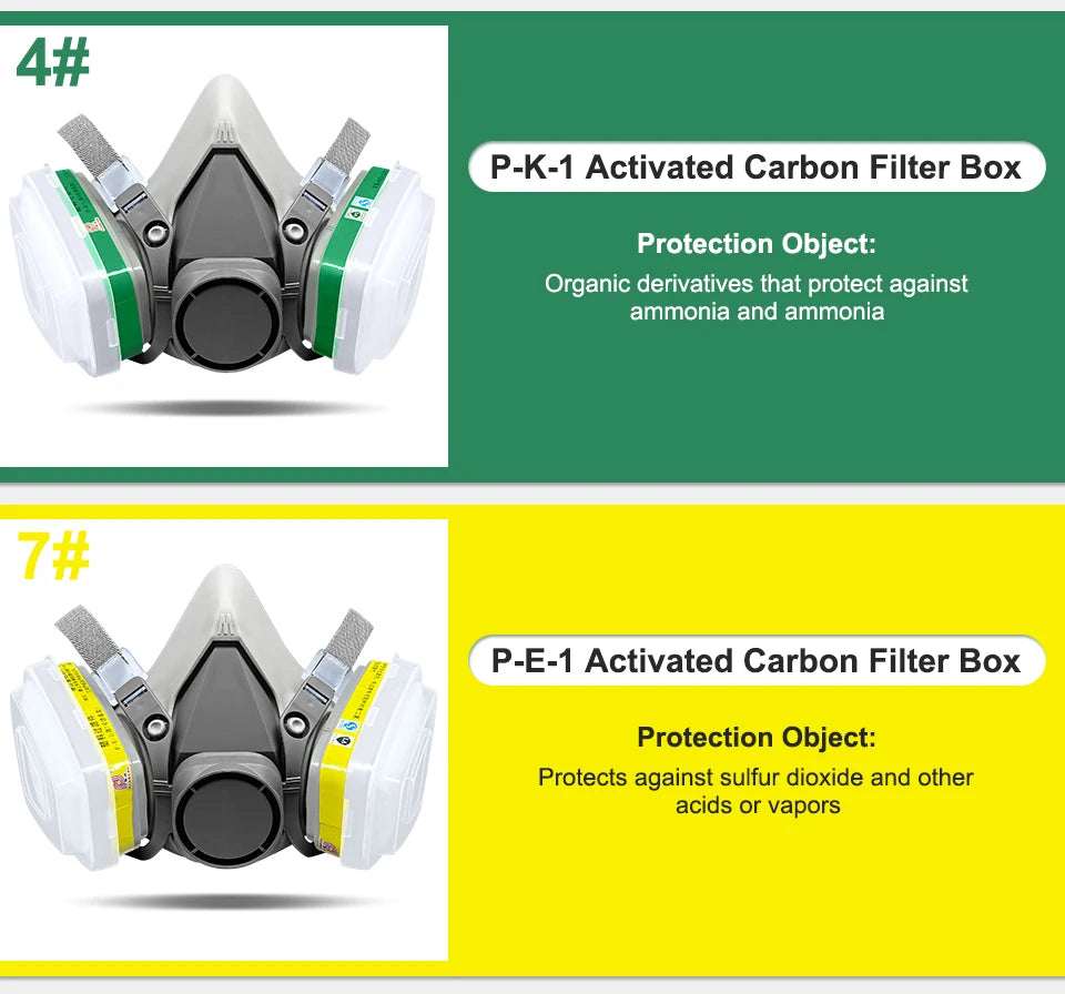 Reusable Full Face Respirator 6200 spray mask for spraying Painting Chemical Polishing Welding Woodworking Work Protection