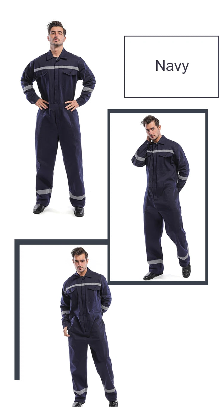 Men Women Work Coveralls Repairman Overalls with Reflective Strip Working Uniforms Plus Size 3XL,4XL