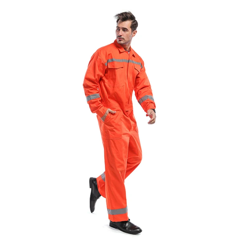 Men Women Work Coveralls Repairman Overalls with Reflective Strip Working Uniforms Plus Size 3XL,4XL