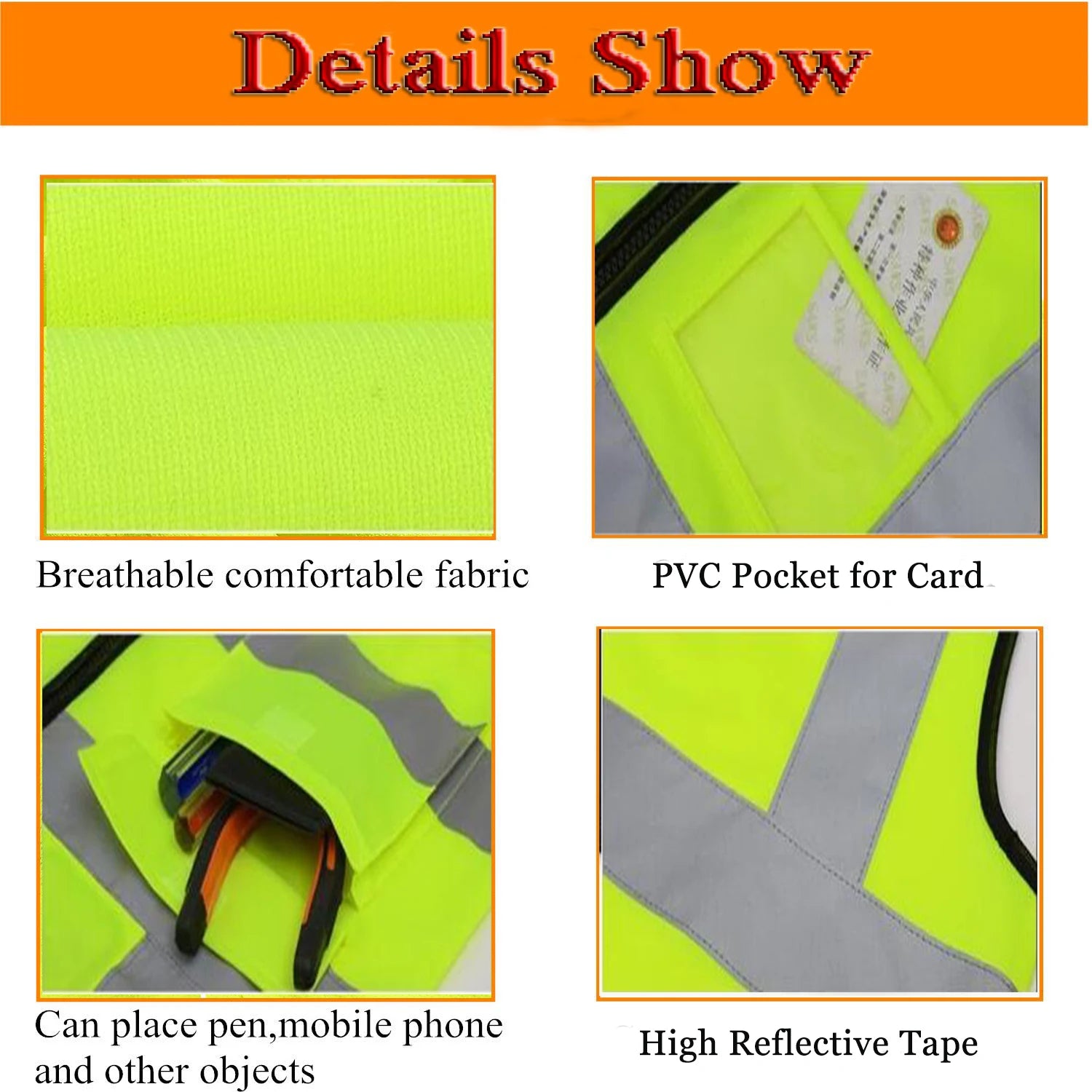 Custom Your Text Logo High Visibility Security Reflective Vest Personalized Construction Traffic Outdoor Safety Cycling Wear