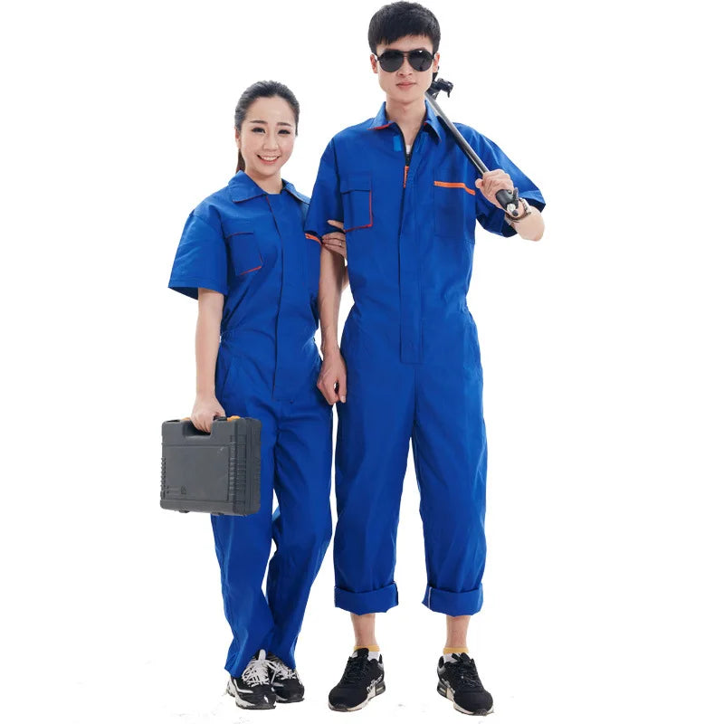 Work Coveralls Short Sleeve Men Women Protective Overalls Repairman Car Workwear Uniforms Summer Plus Size boiler Suit mechanics