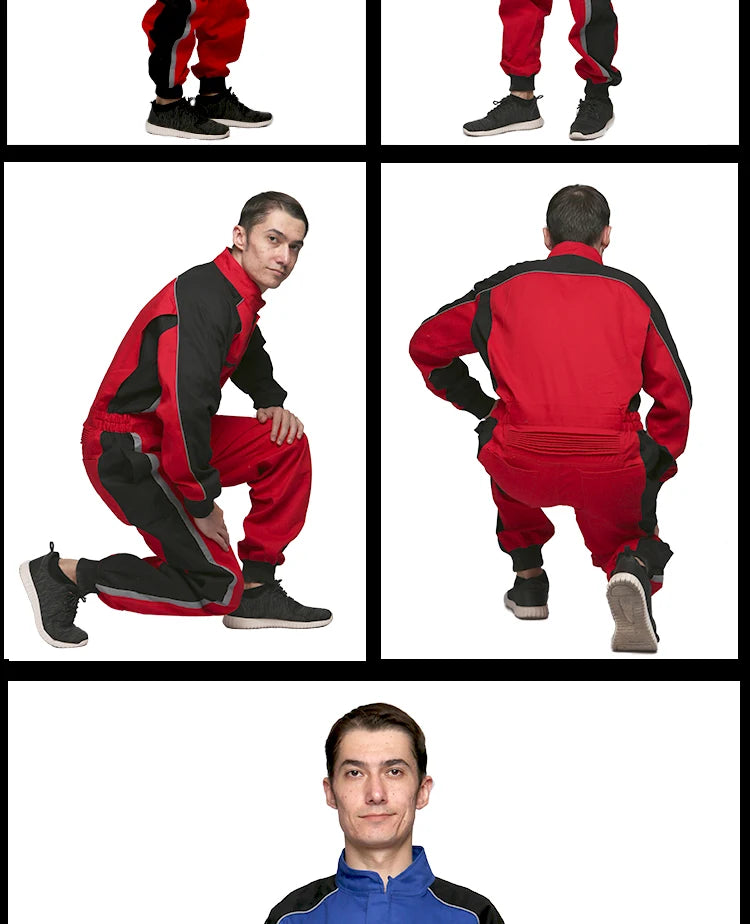 Cotton coverall work uniform Wear-resistant overall dust-proof repairman workshop mechanic welding suit Racer rescue anti-static