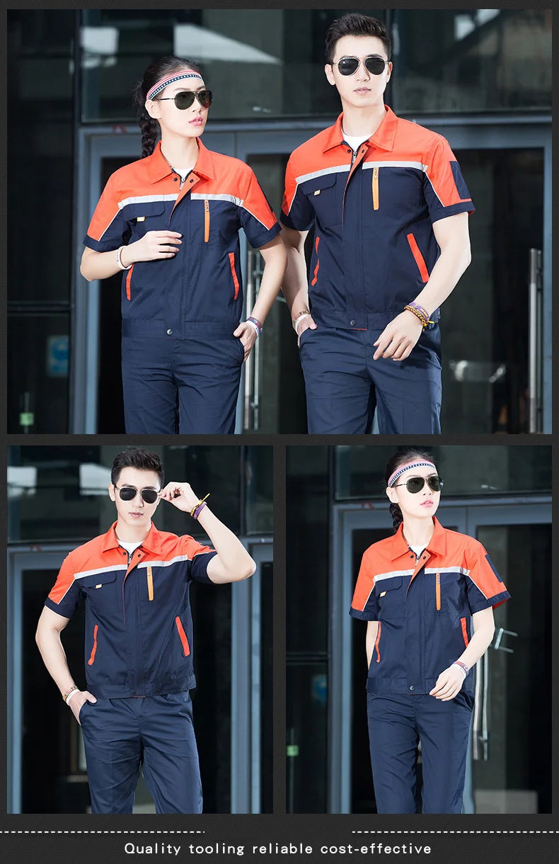Summer Work Clothing Working Coveralls Reflective Thin Breathable Uniforms Household Worker Suit Work Coats For Cleaning Blouses