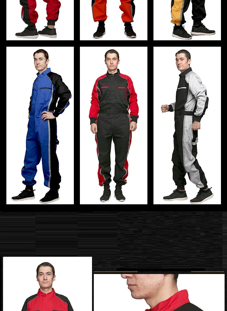 Cotton coverall work uniform Wear-resistant overall dust-proof repairman workshop mechanic welding suit Racer rescue anti-static