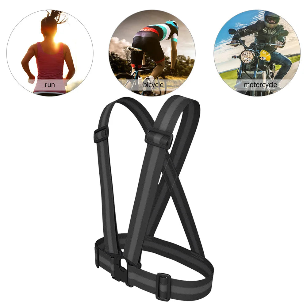 Night Running Reflective Strap Vest Traffic Night Riding Work Security Clothing High Visibility Reflective Safety Jacket