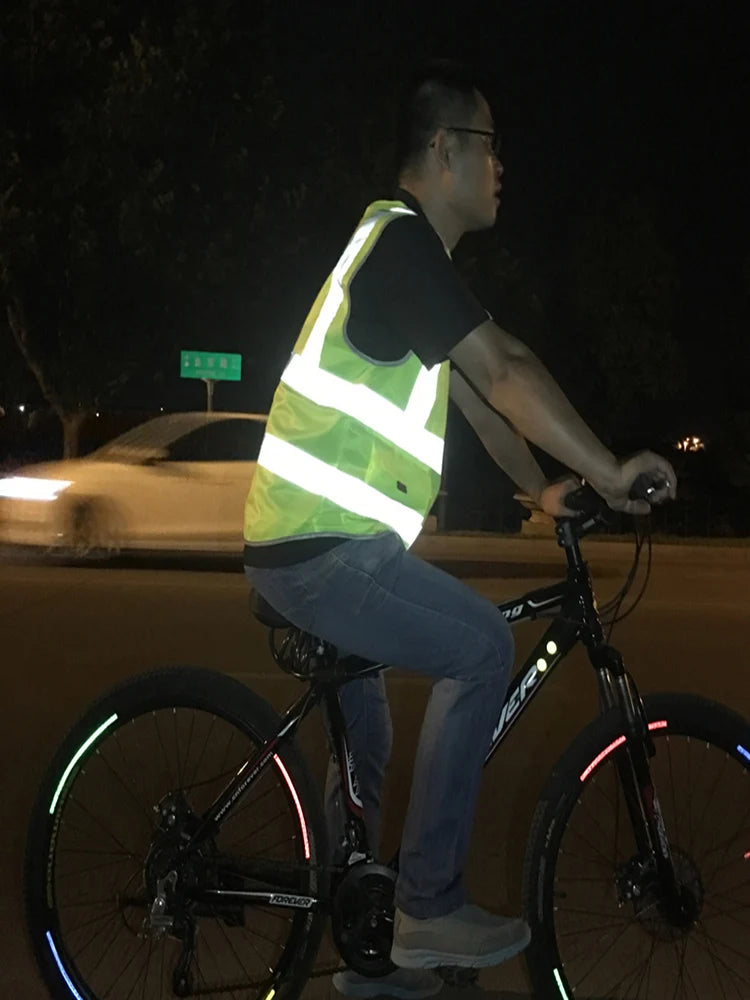Reflective Safety Vest Multiple pockets Warning Waistcoat Sanitation Worker Clothes Safety Protective Clothing Motorcycle Jacket