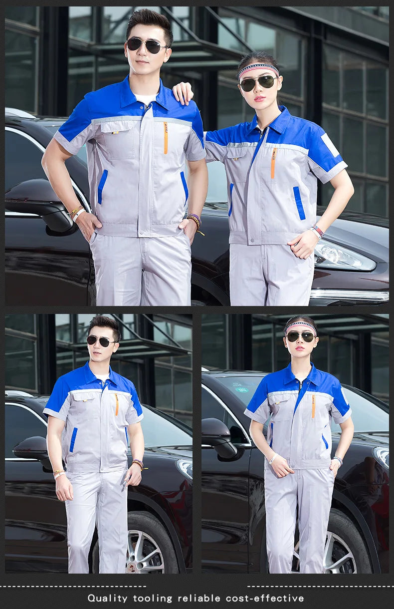 Summer Work Clothing Working Coveralls Reflective Thin Breathable Uniforms Household Worker Suit Work Coats For Cleaning Blouses