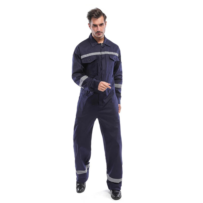 Men Women Work Coveralls Repairman Overalls with Reflective Strip Working Uniforms Plus Size 3XL,4XL