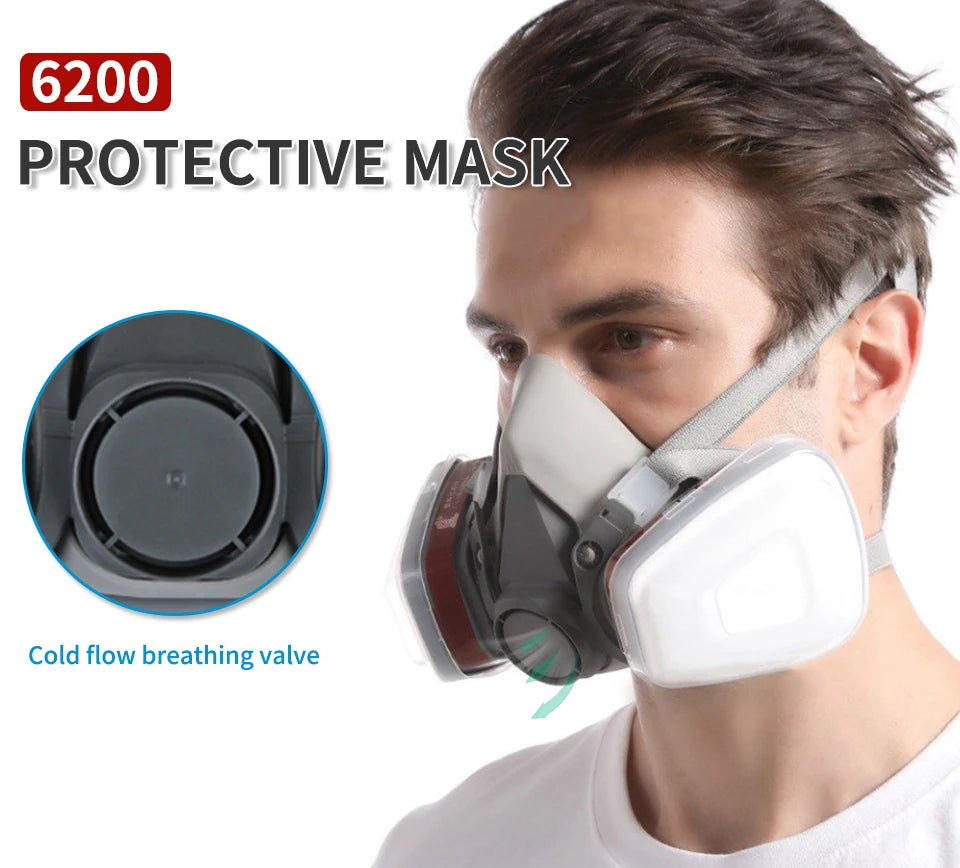 Reusable Full Face Respirator 6200 spray mask for spraying Painting Chemical Polishing Welding Woodworking Work Protection