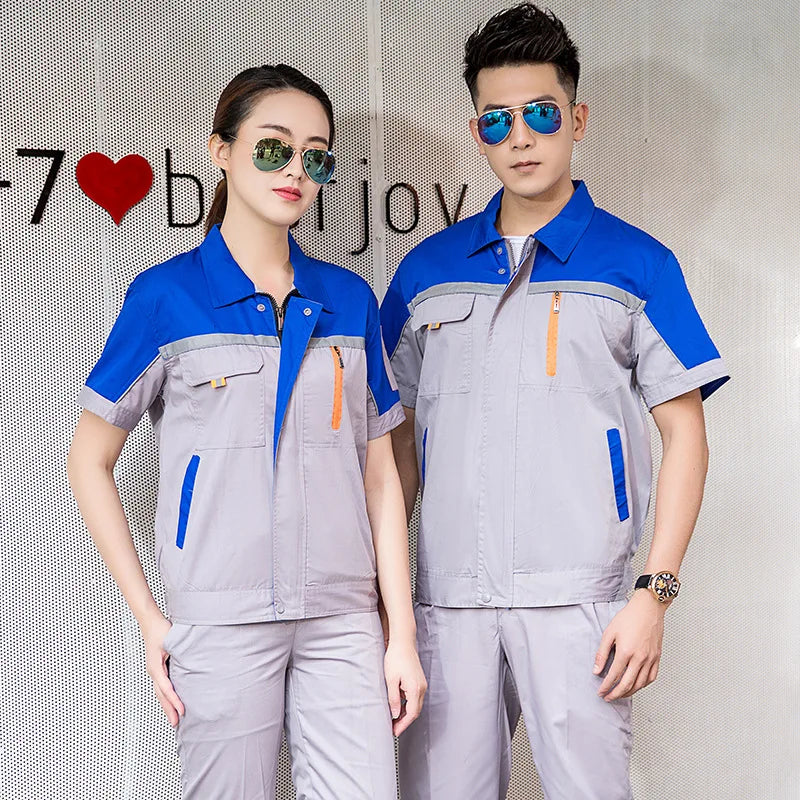 Summer Work Clothing Working Coveralls Reflective Thin Breathable Uniforms Household Worker Suit Work Coats For Cleaning Blouses